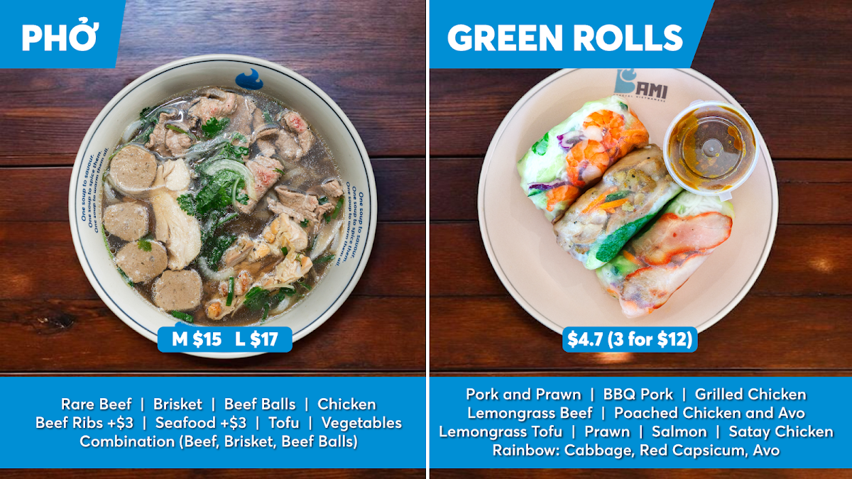 Menu, Bami Doncaster
