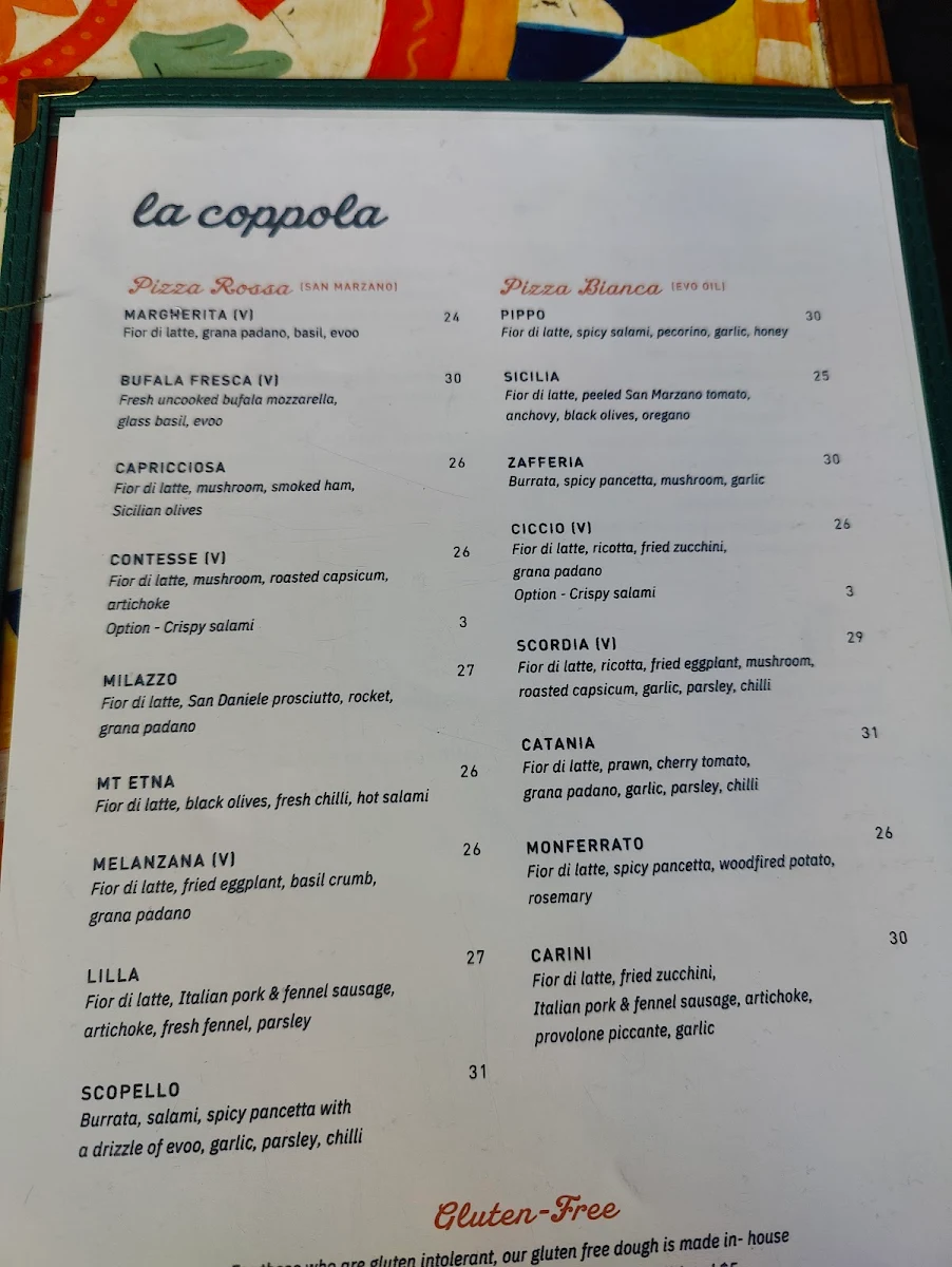 Menu, La Coppola