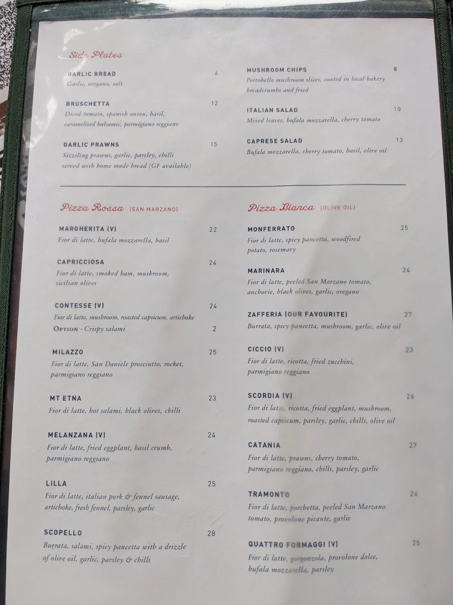 Menu, La Coppola