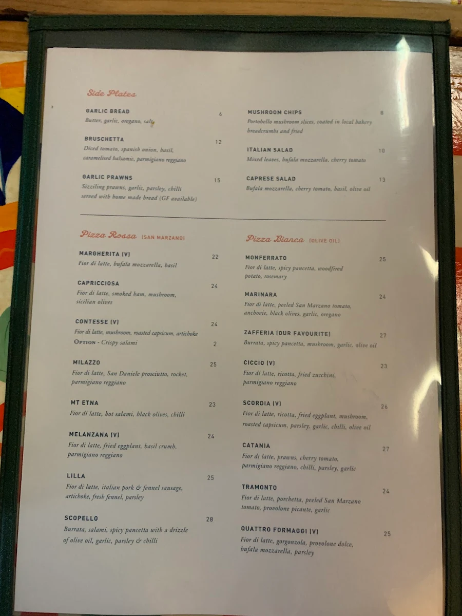 Menu, La Coppola