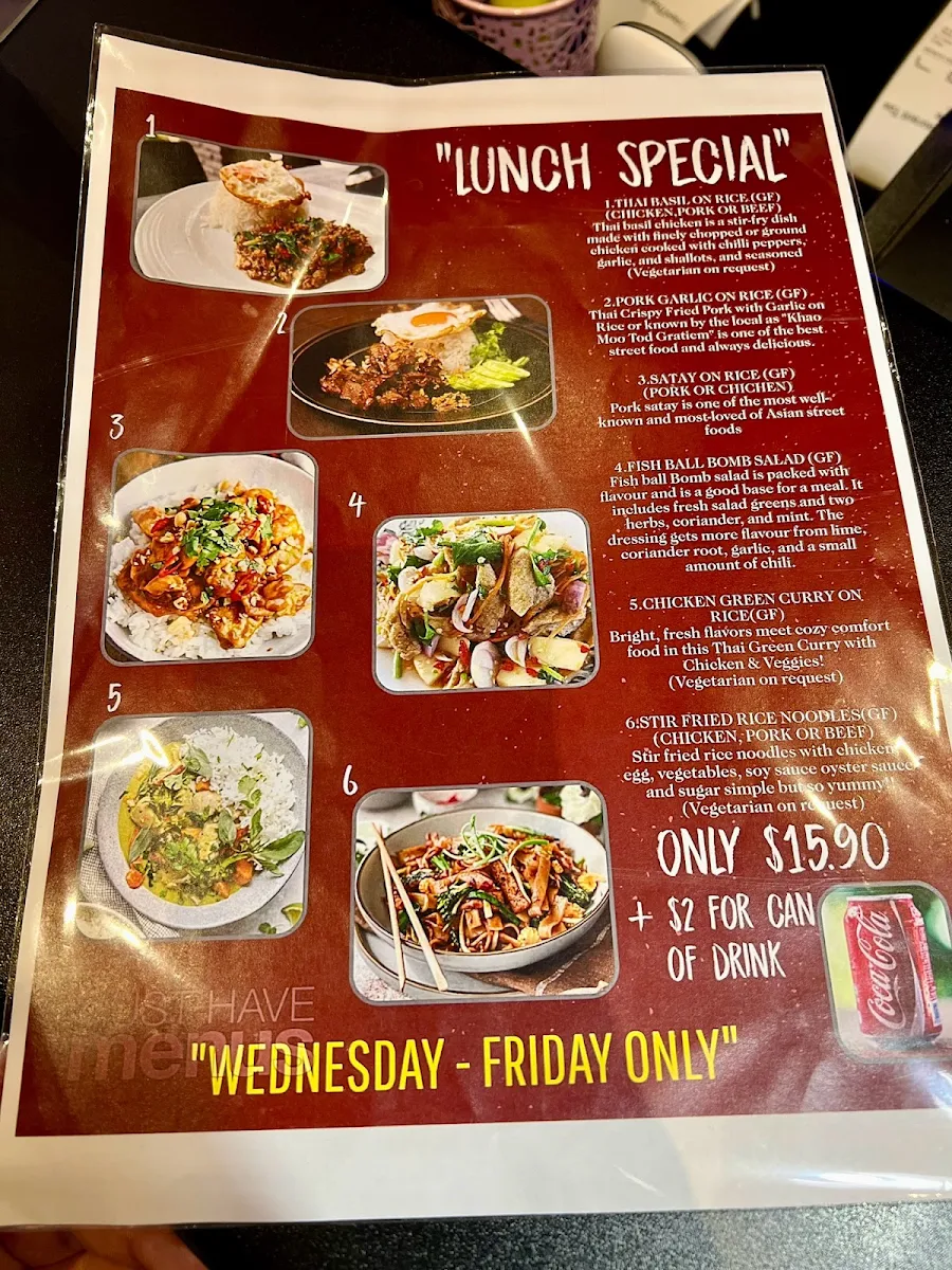 Menu, Time 4 Thai