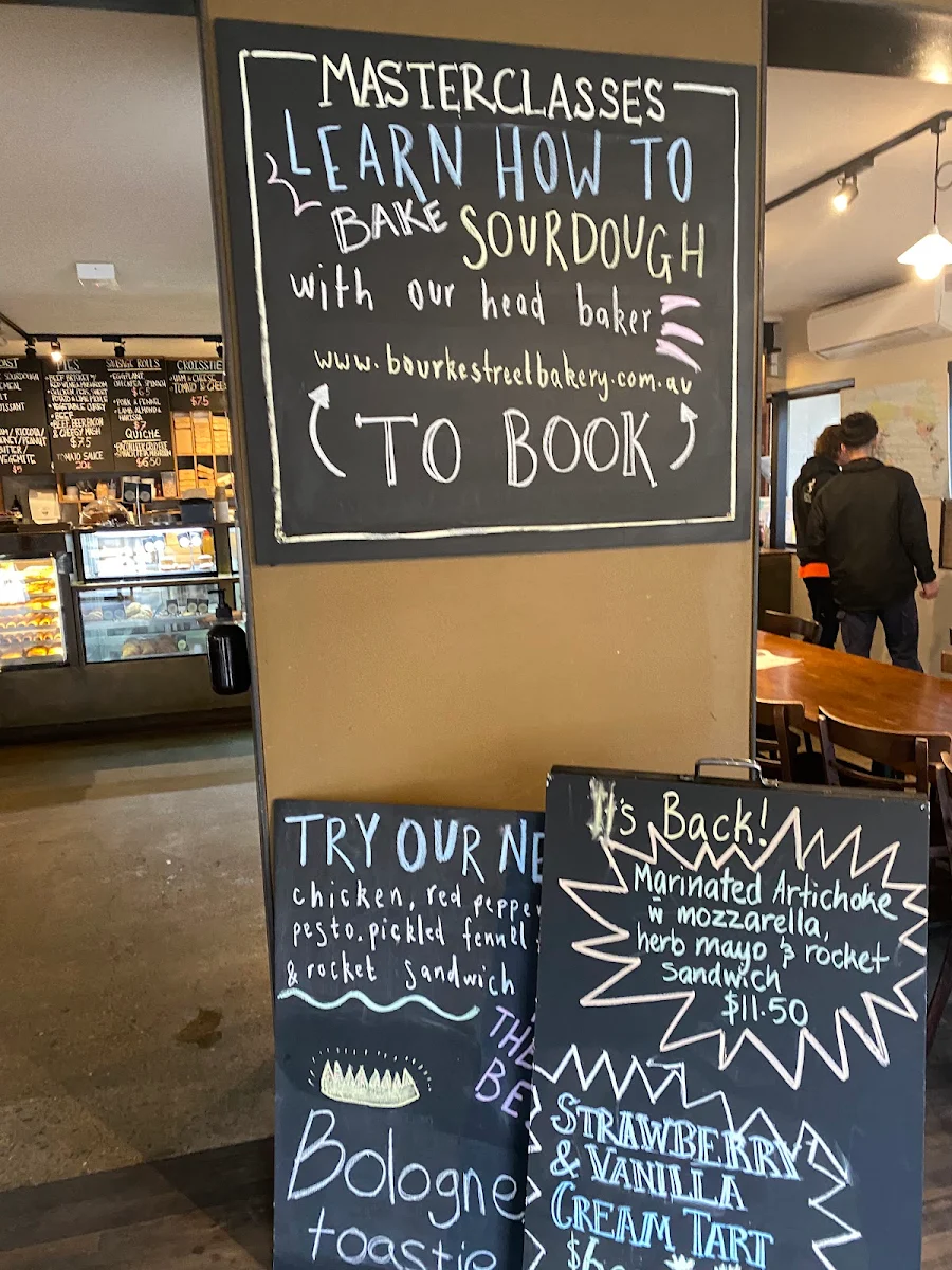 Menu, Bourke Street Bakery Banksmeadow