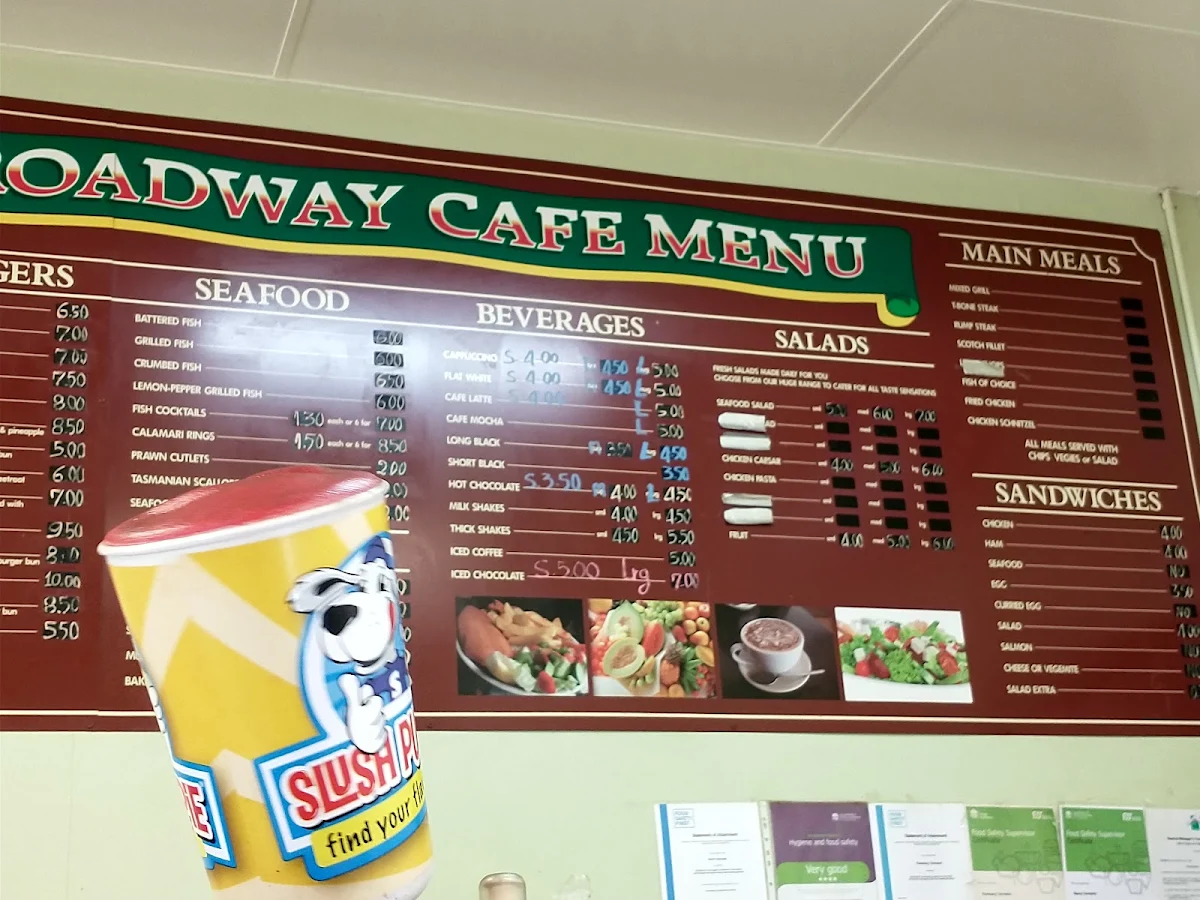 Menu, Broadway Cafe