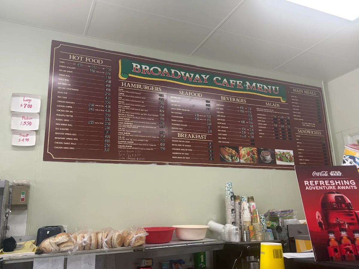 Menu, Broadway Cafe