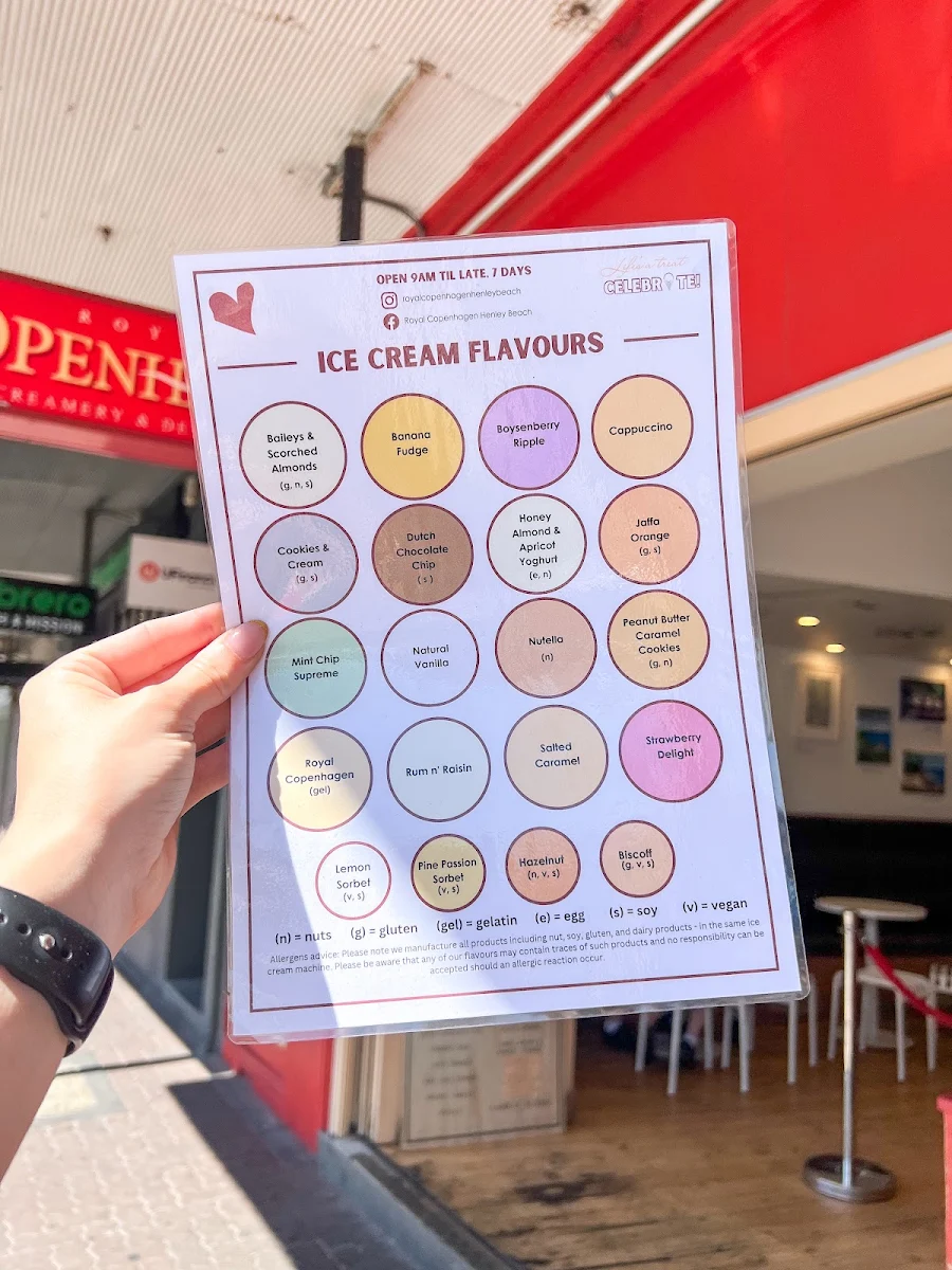 Menu, Royal Copenhagen Henley Beach