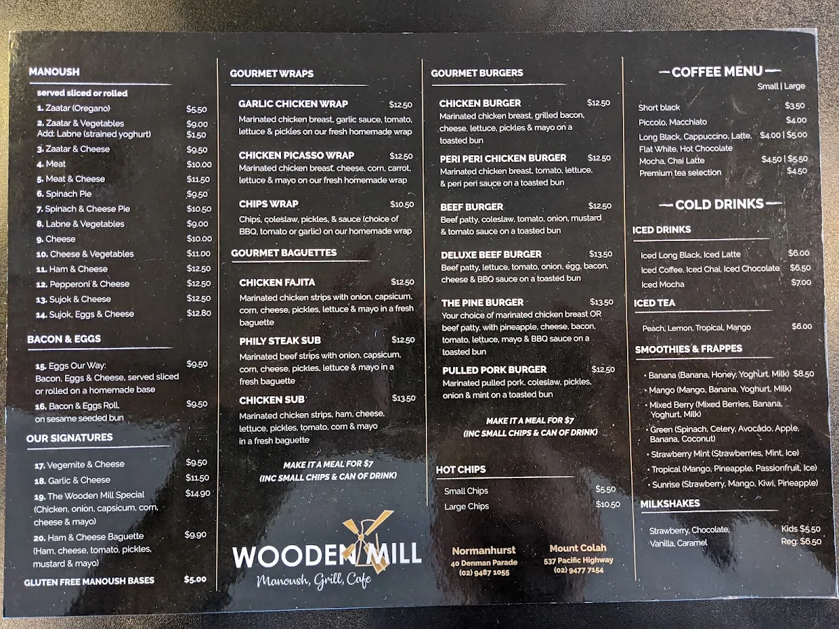 Menu, White Olive , Mount Colah