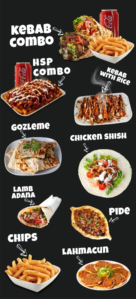 Menu, Crazy Kebabs