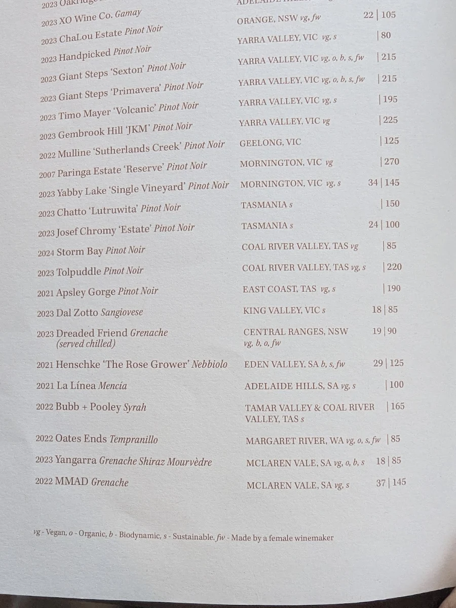 Menu, Me-Gal Restaurant