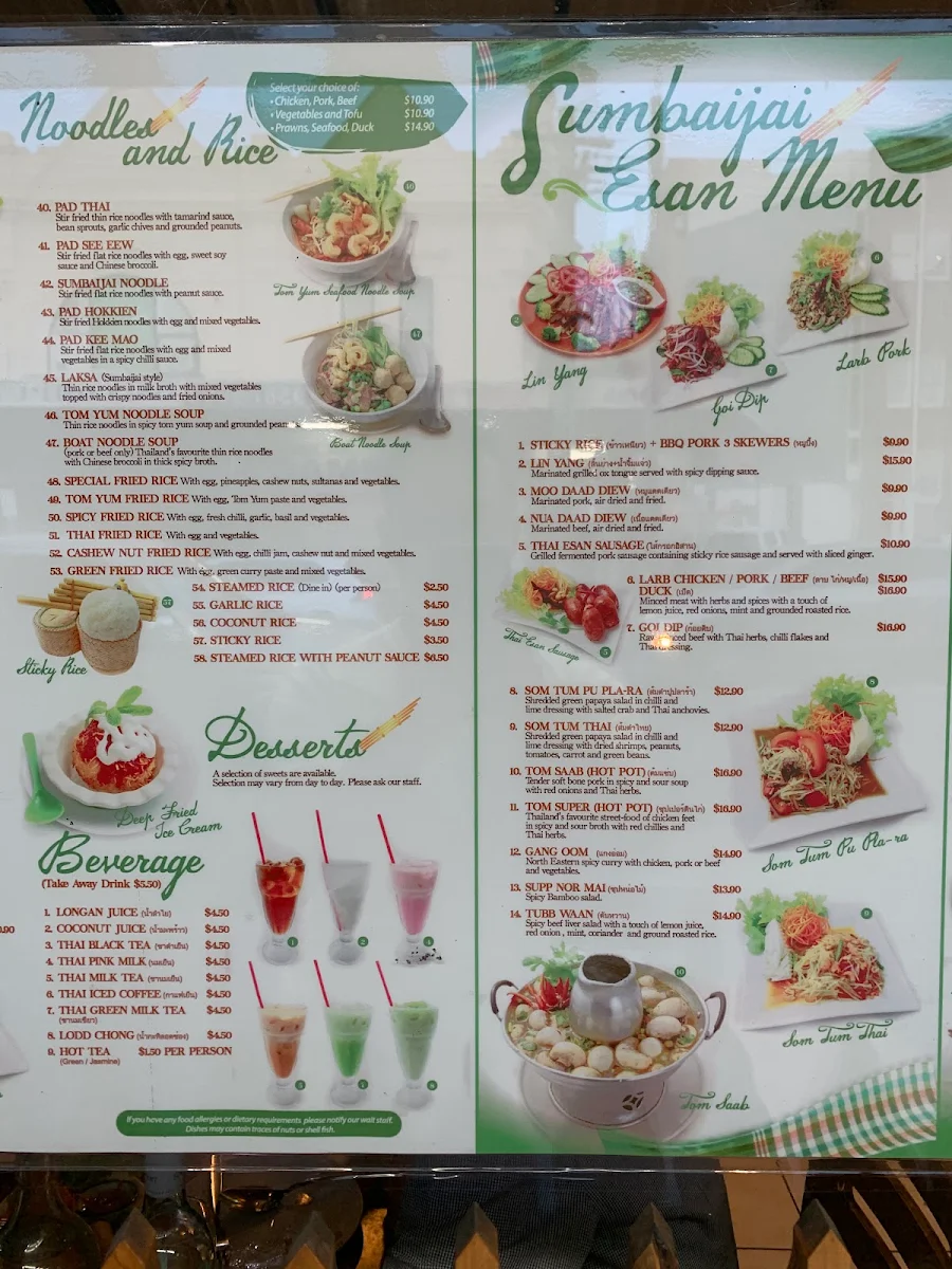 Menu, Sumbaijai Thai Esan
