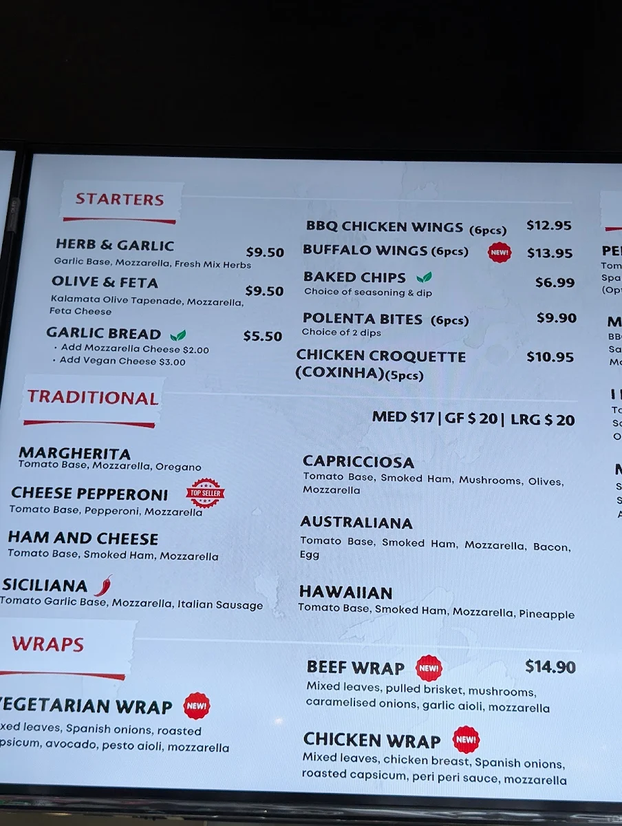 Menu, I Love Pizza Hamilton