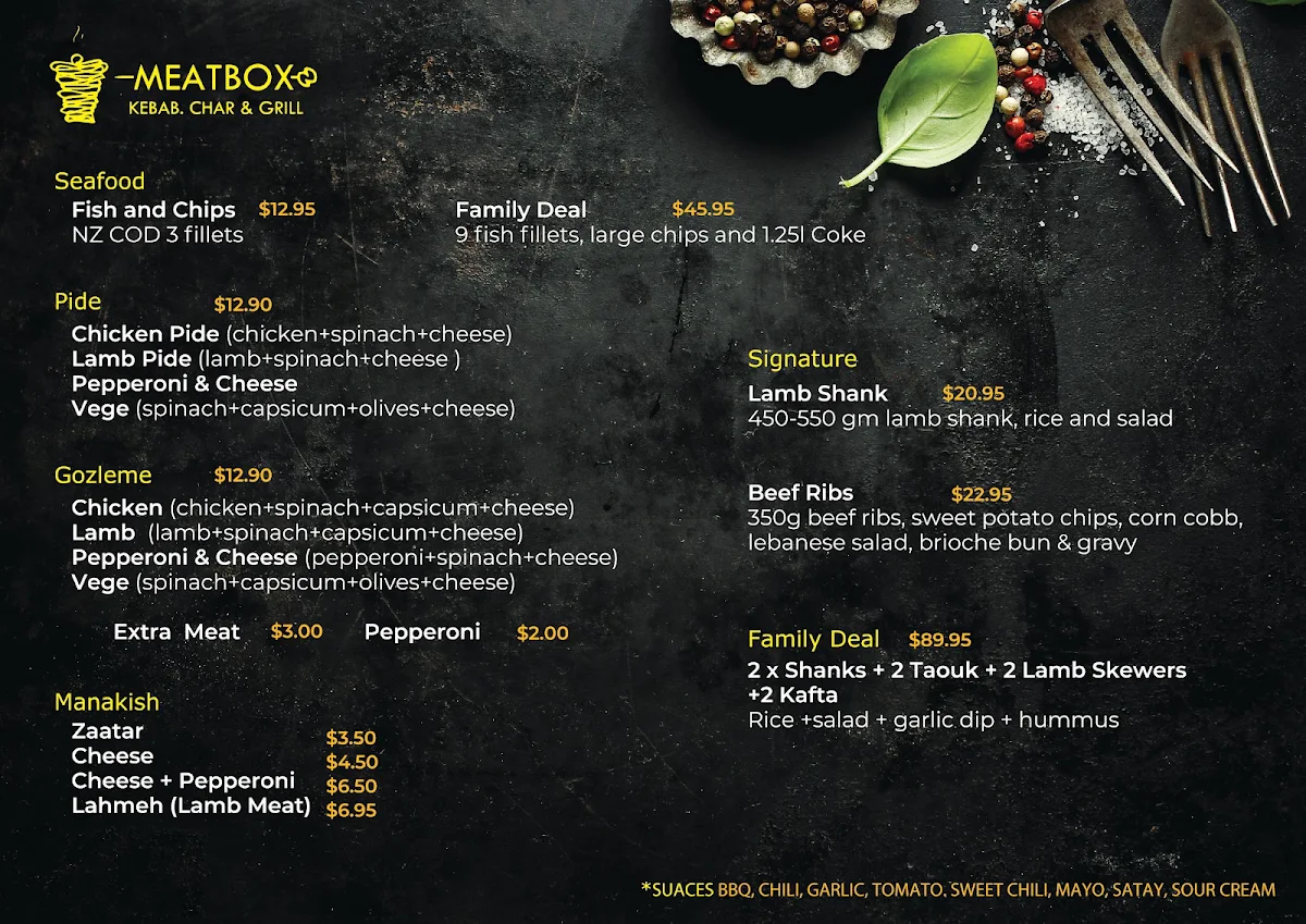 Menu, MeatBox