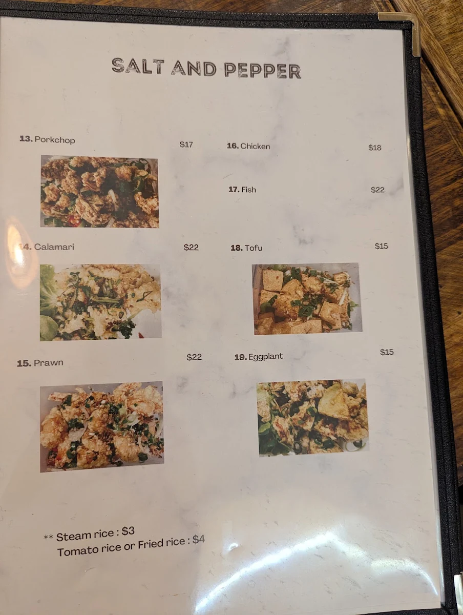 Menu, Pho Nam Dinh Marrickville