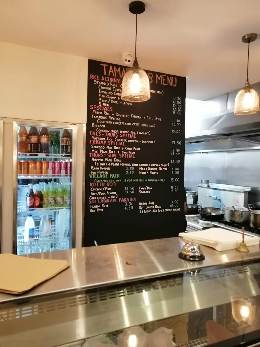 Menu, Tamarind 8 Sri Lankan Cuisine catering and takeaway