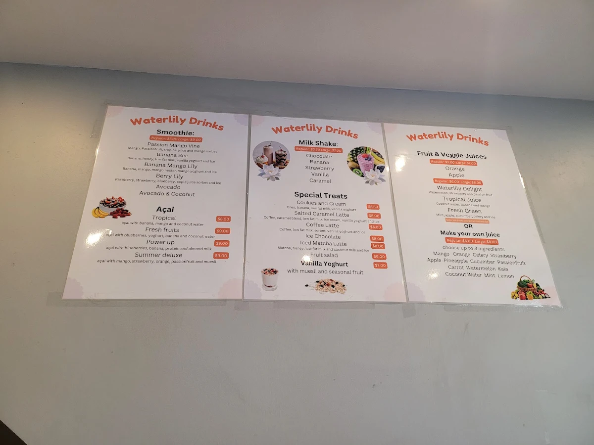 Menu, Water lily Vietnamese restaurant