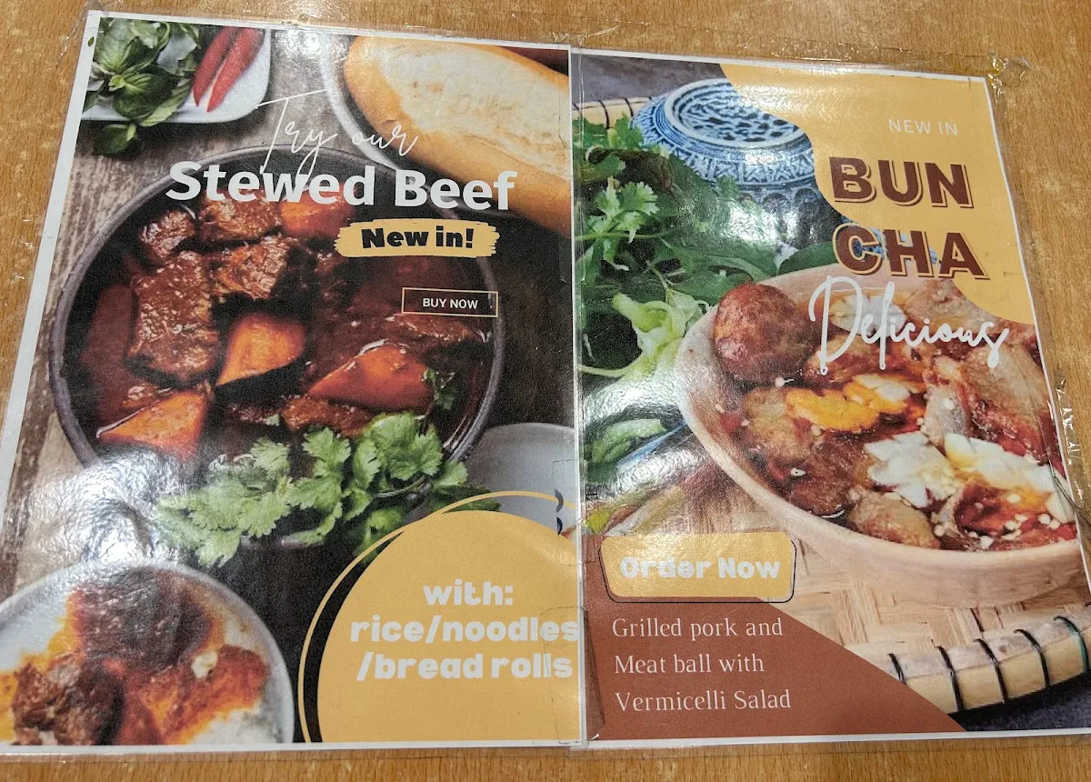 Menu, Water lily Vietnamese restaurant