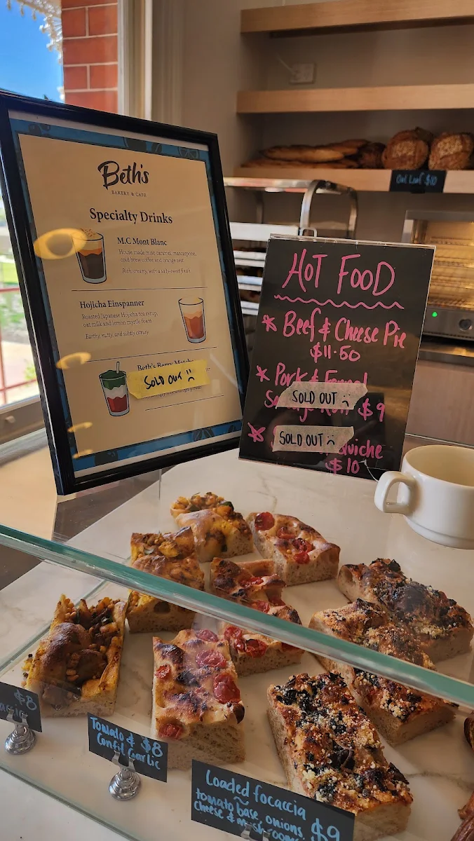 Menu, Beth's Bakery and Café
