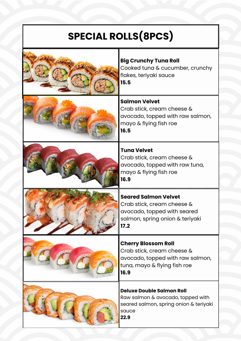 Menu, Hoshi Sushi Burpengary