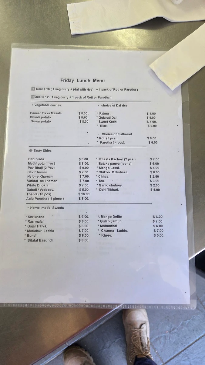 Menu, Tikha Tadka