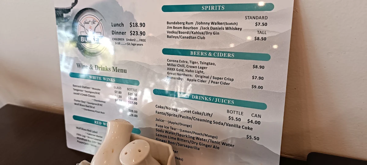 Menu, East Street Buffet