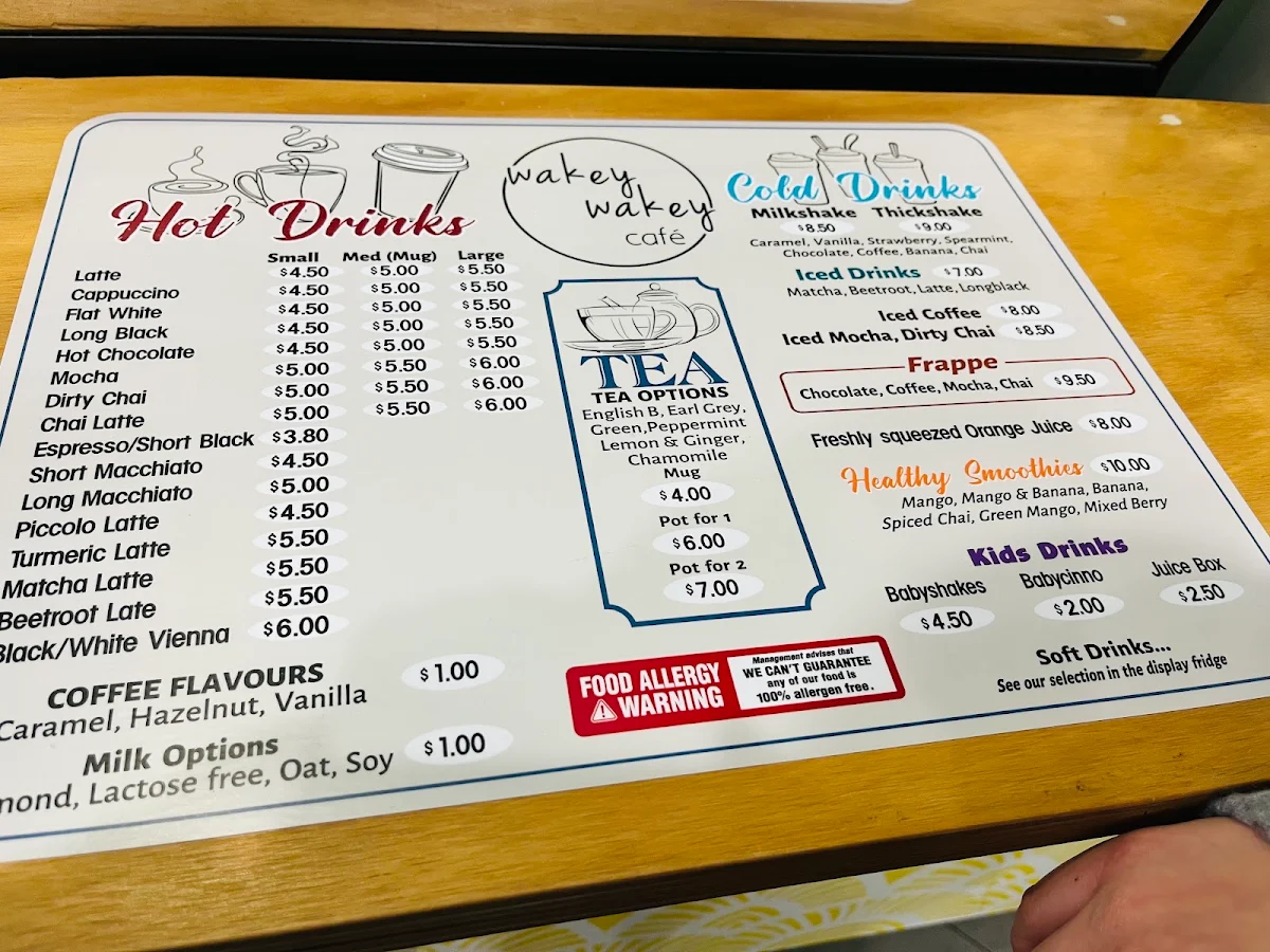 Menu, morning morning cafe