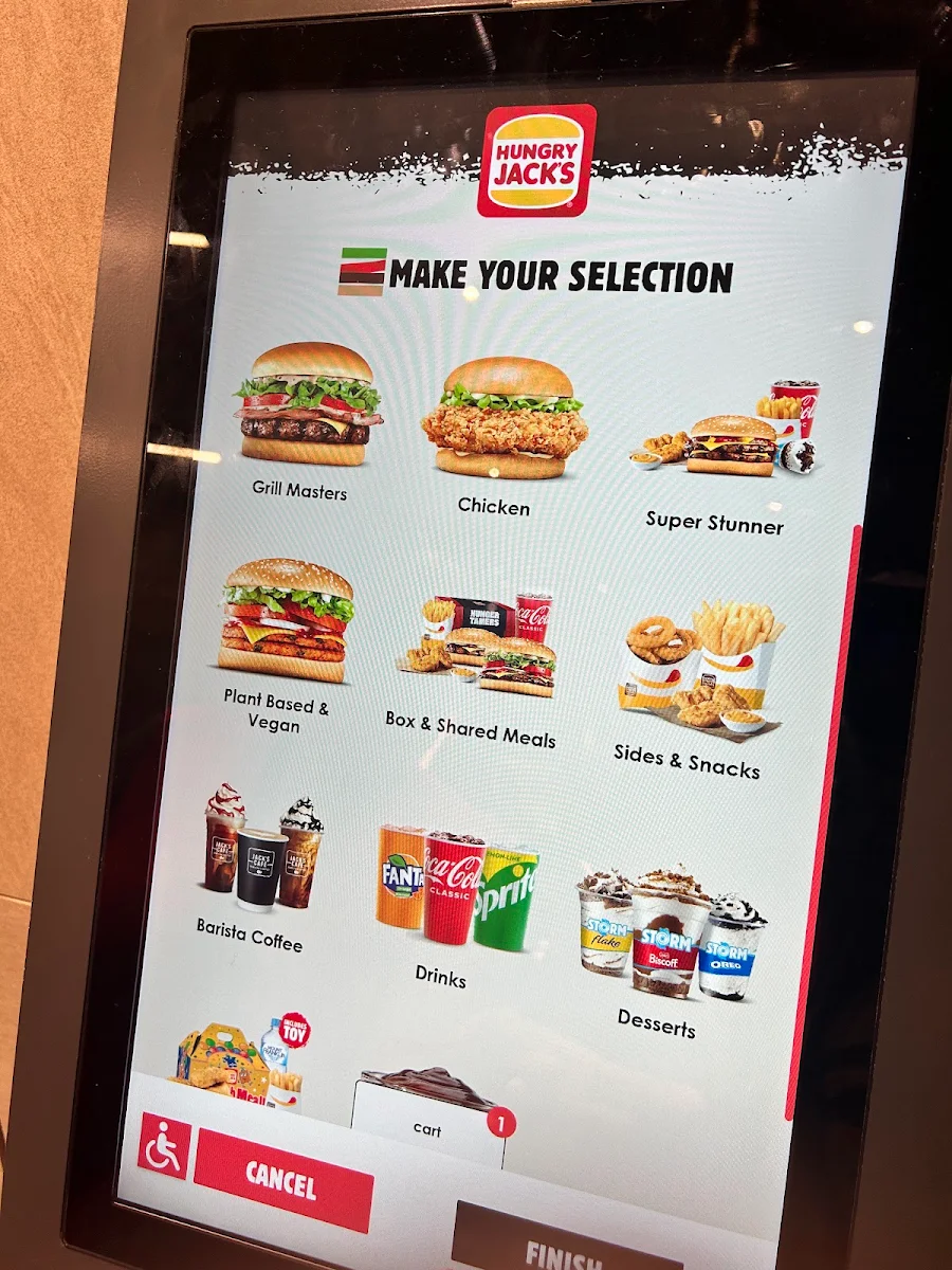 Menu, Hungry Jack's Burgers Smithfield Sydney