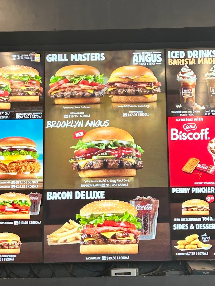 Menu, Hungry Jack's Burgers Smithfield Sydney