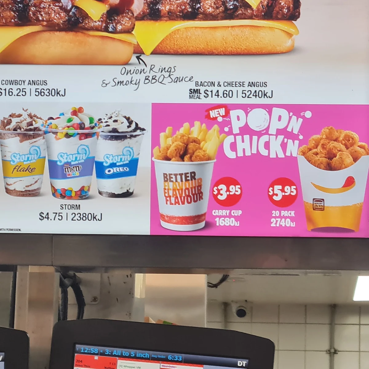 Menu, Hungry Jack's Burgers Smithfield Sydney