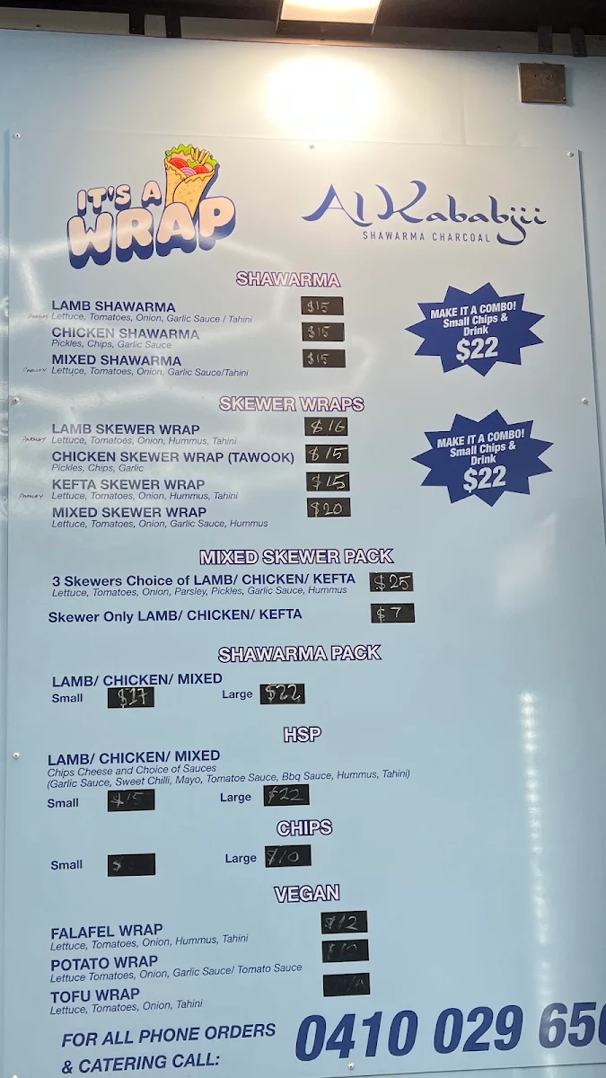 Menu, Al Kababjii