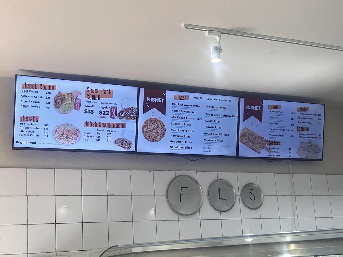Menu, Kismet Kebab&Pizza