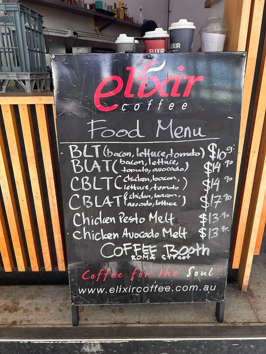 Menu, Coffee Booth