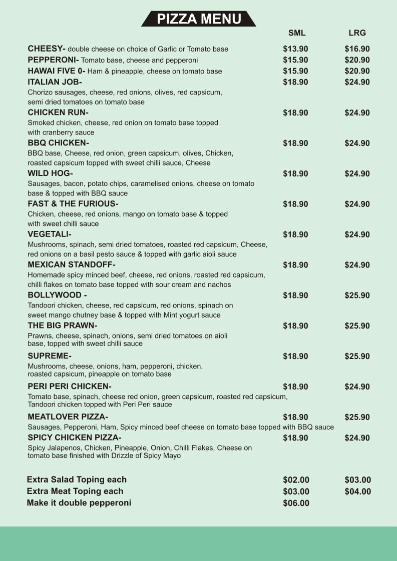 Menu, Dawson Highway Cafe & Indian Cuisine