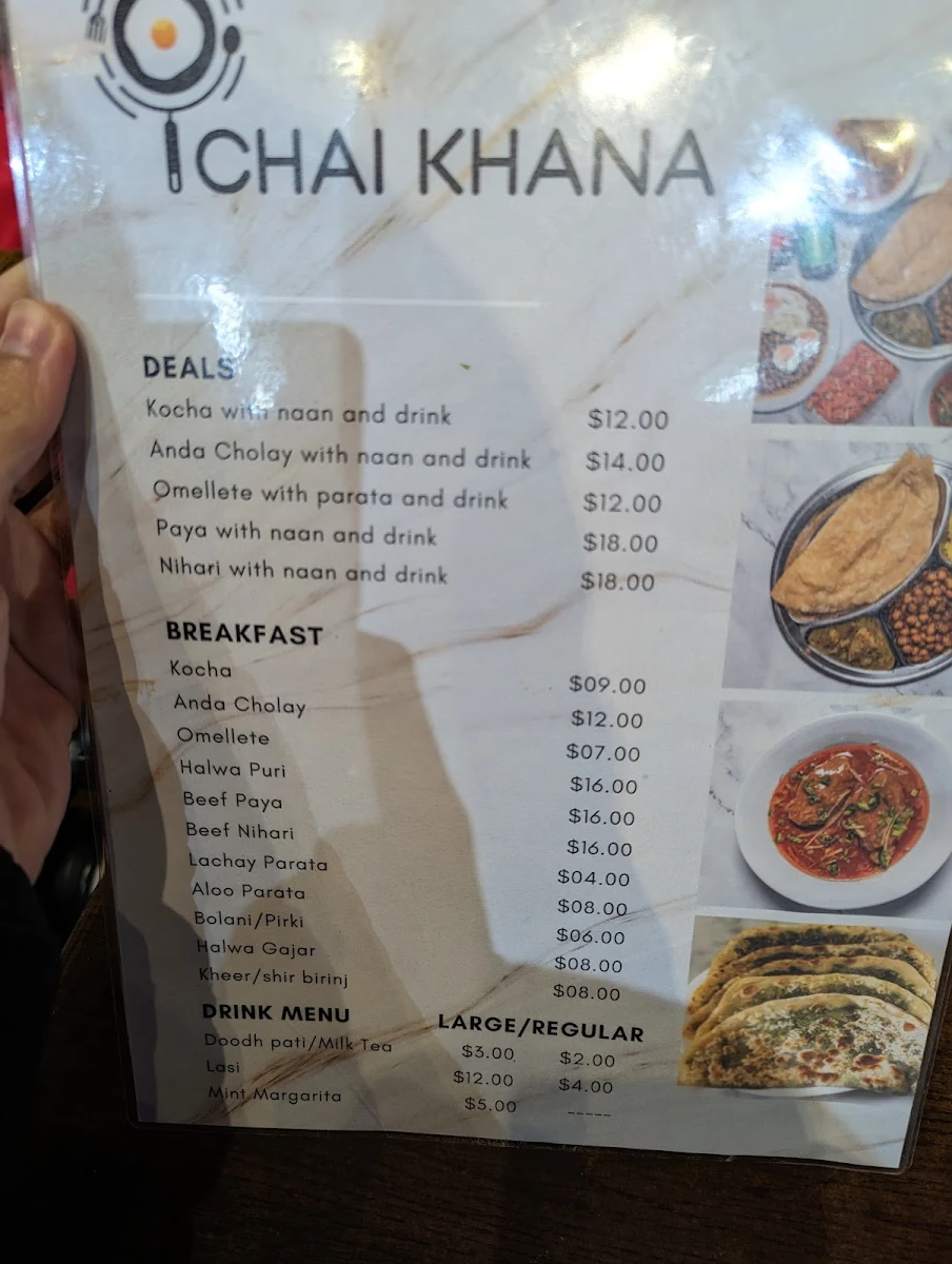 Menu, Chai khana