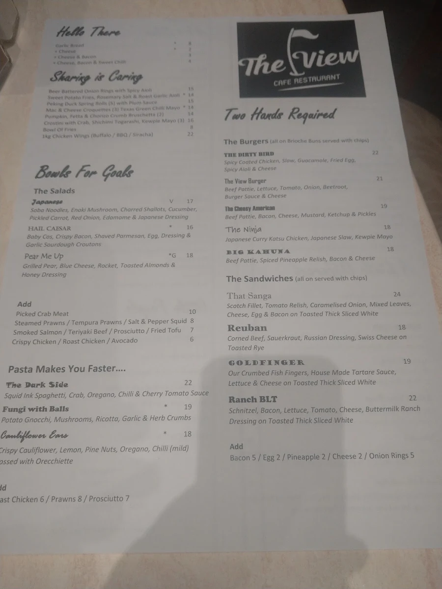 Menu, Happy souls at The View