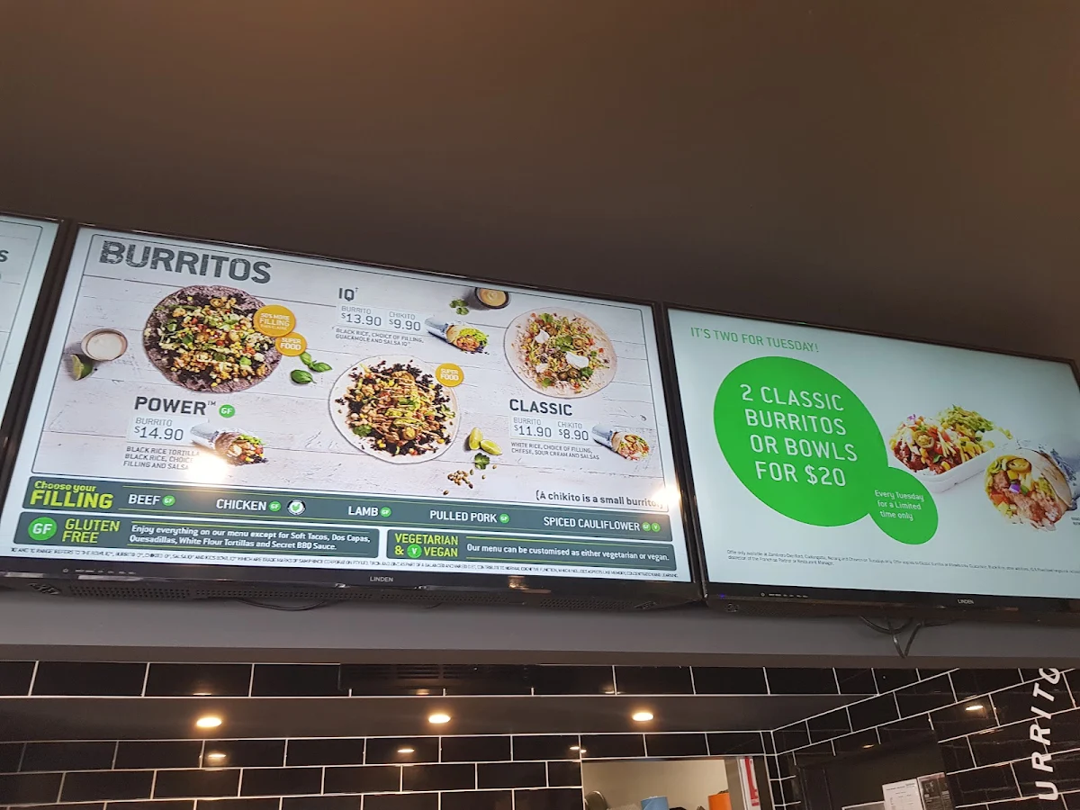 Menu, Zambrero Burleigh Waters
