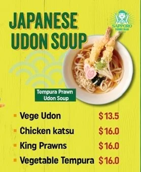 Menu, Sushi Sapporo Glenmore Park (Sushi & Snack Bar)