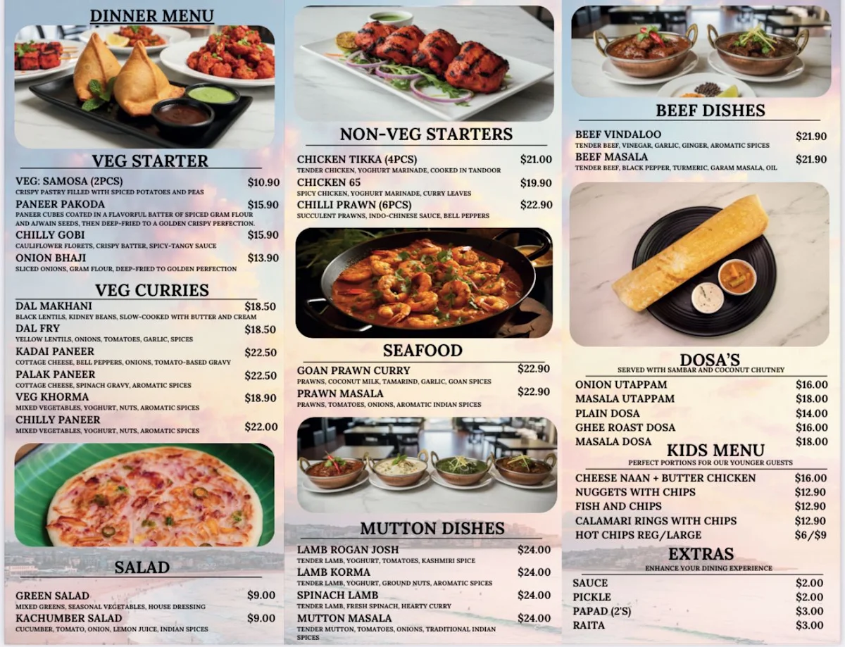 Menu, Indian Coffee House and Restaurant