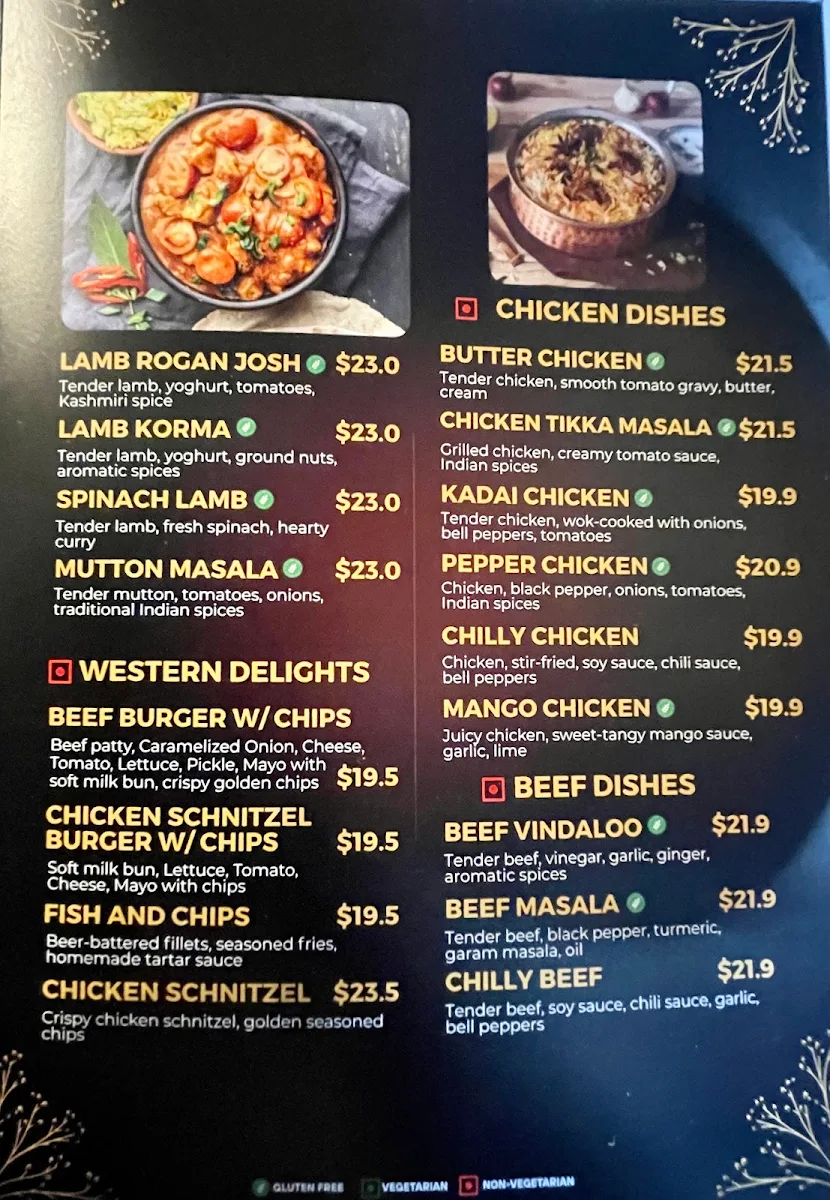 Menu, Indian Coffee House and Restaurant