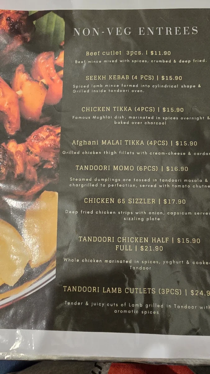 Menu, The Curry House