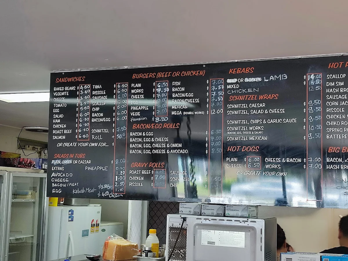 Menu, Tucker Box Newcastle