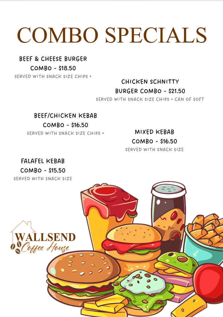 Menu, Wallsend Coffee House