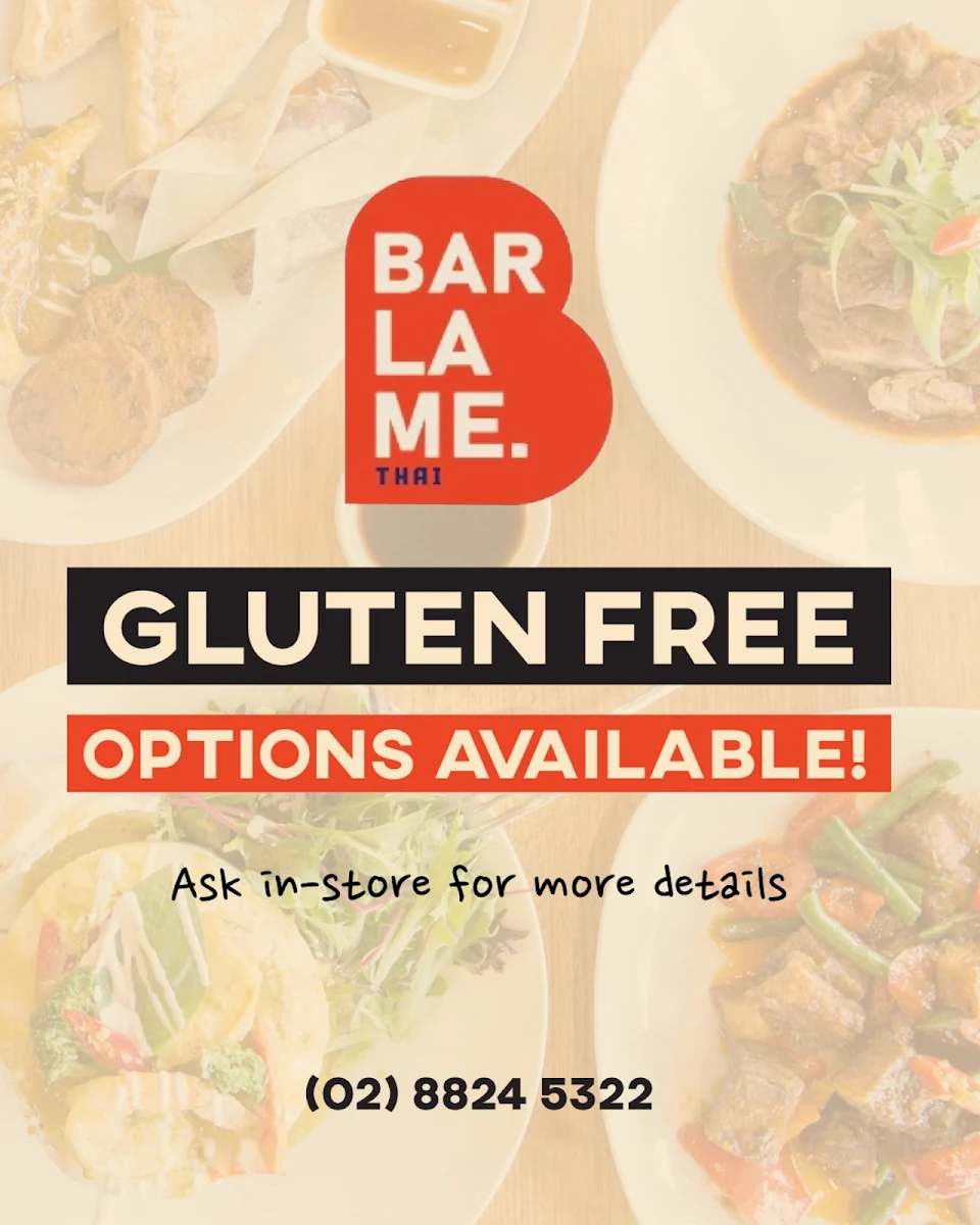 Menu, Barlame Thai Restaurant