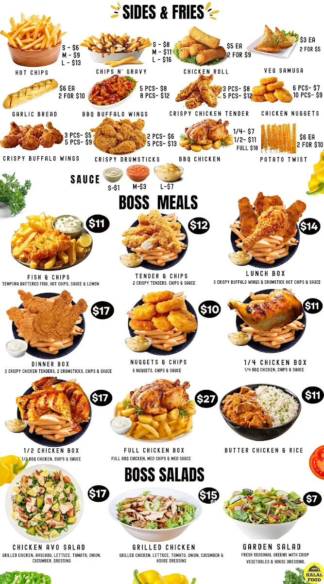 Menu, Pizza Boss Lakemba