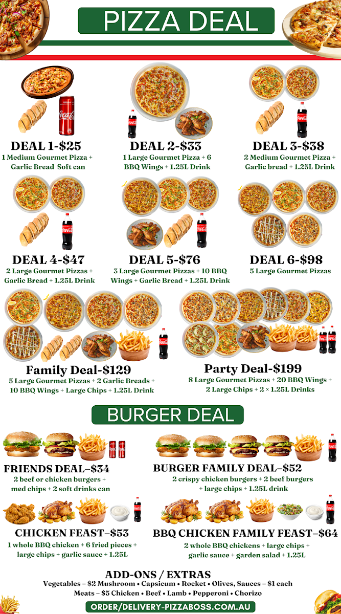 Menu, Pizza Boss Lakemba