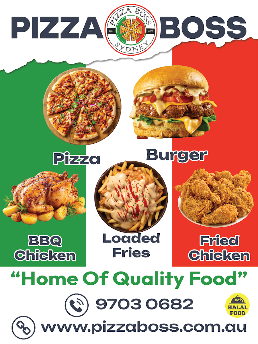 Menu, Pizza Boss Lakemba