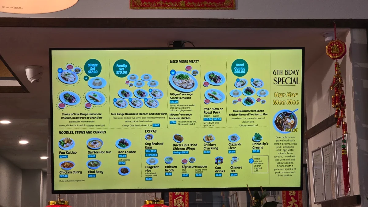 Menu, Gai Wong