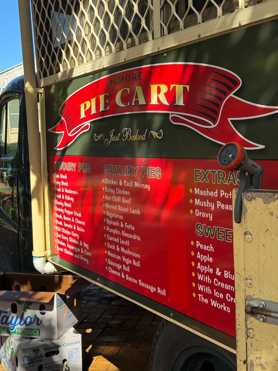 Menu, Lismore Pie Cart