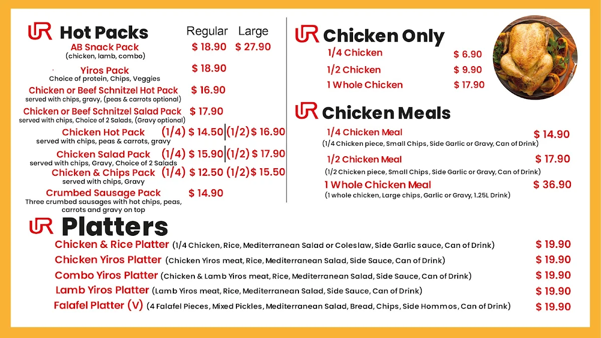 Menu, Uncle Rooster