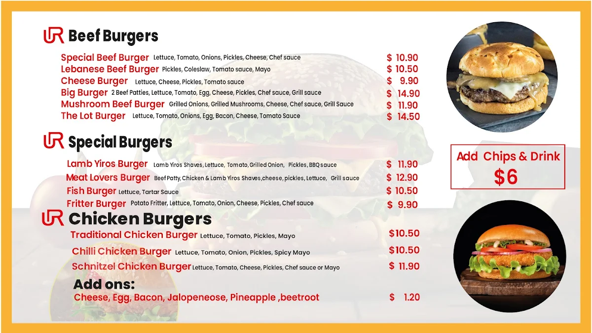 Menu, Uncle Rooster