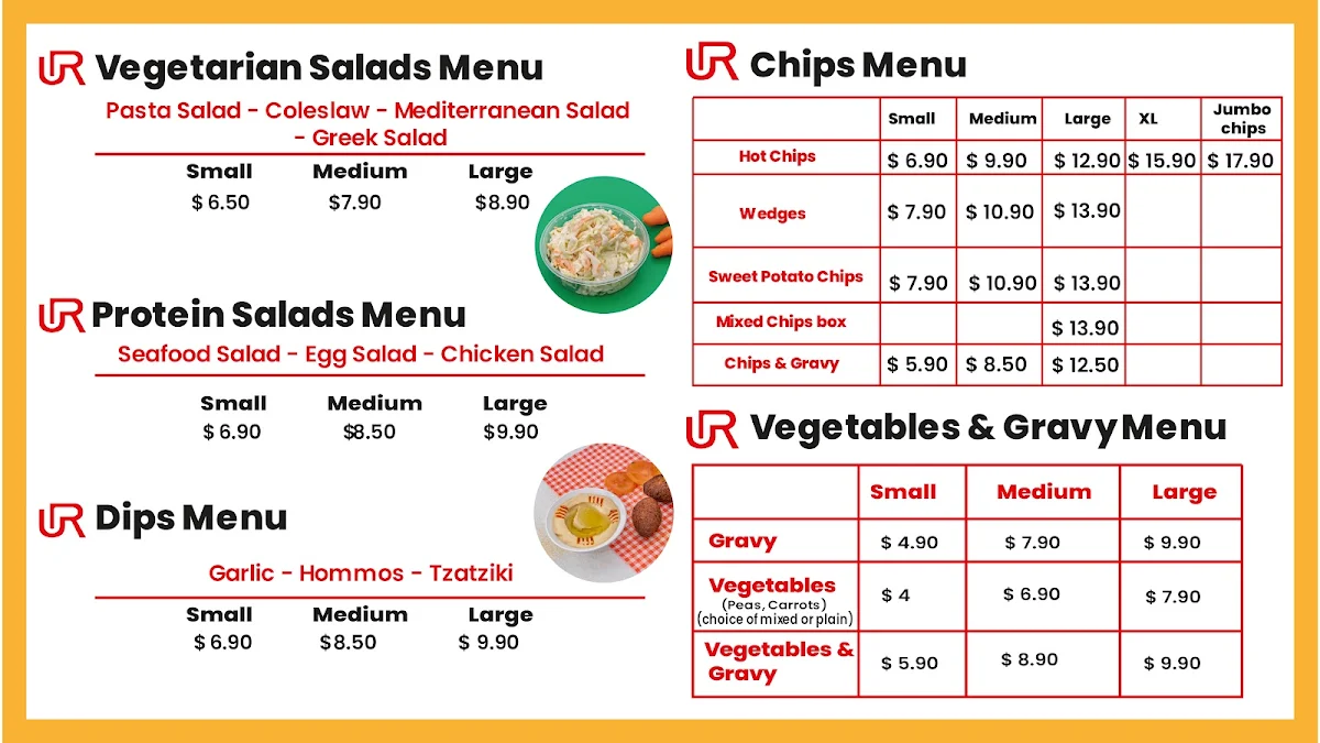 Menu, Uncle Rooster