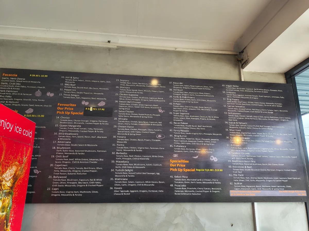 Menu, The Rollin Dough